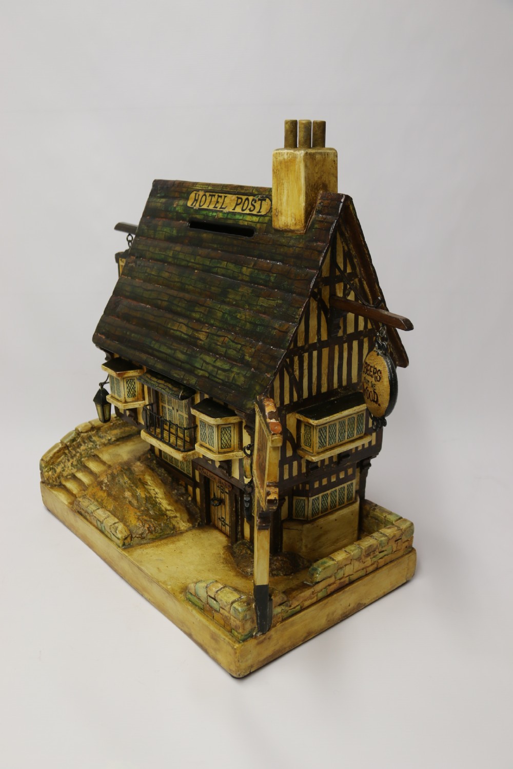 A rare folk art hotel post box in the form of a half timbered inn View III