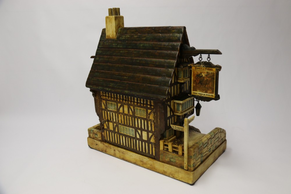 A rare folk art hotel post box in the form of a half timbered inn View V