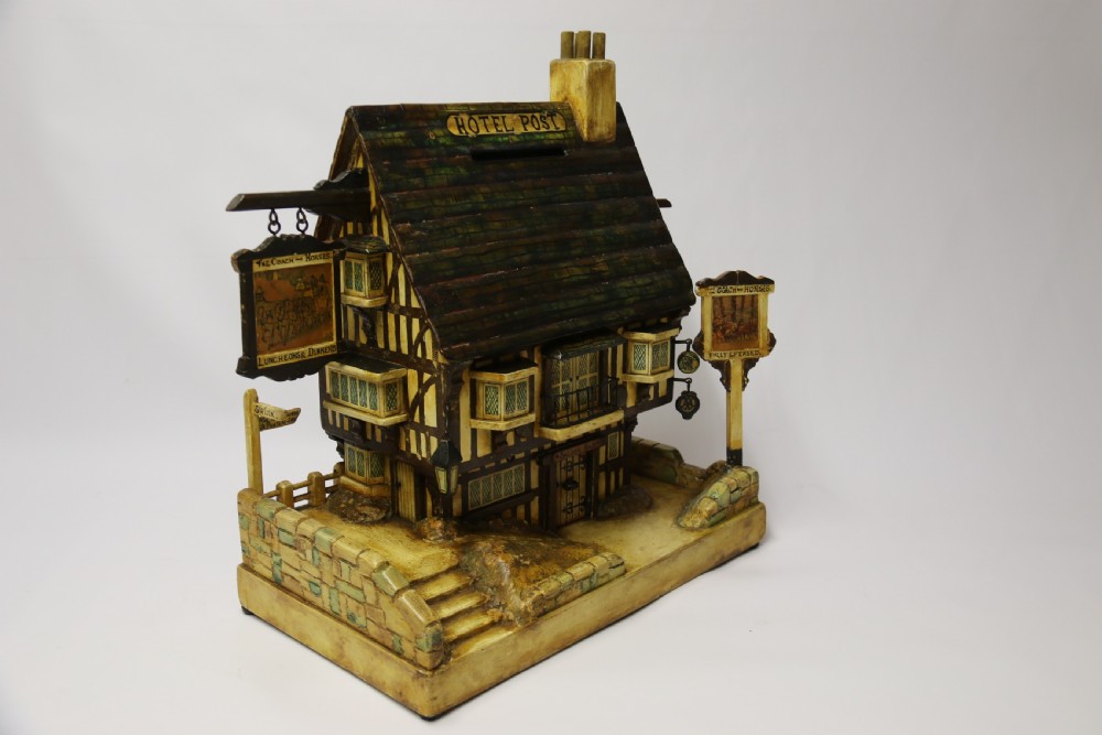 A rare folk art hotel post box in the form of a half timbered inn View VI