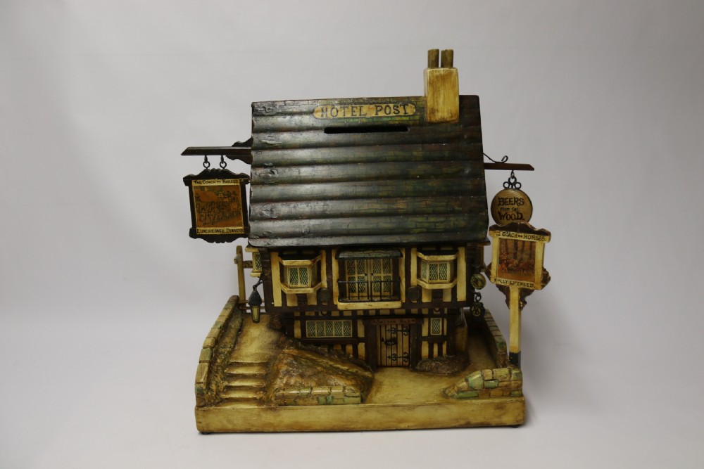A rare folk art hotel post box in the form of a half timbered inn View VII