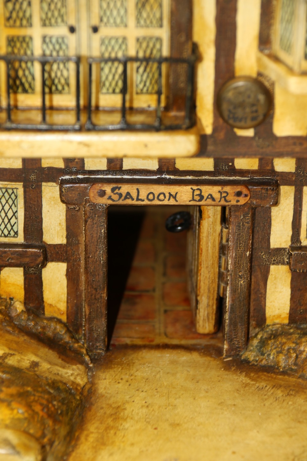 A rare folk art hotel post box in the form of a half timbered inn View VIII