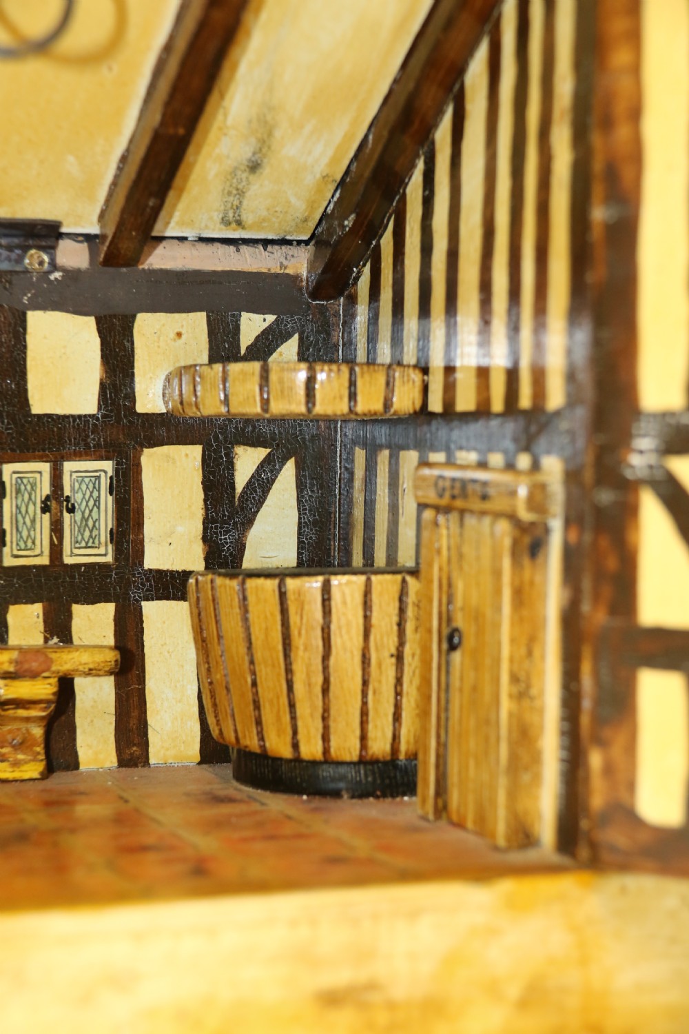 A rare folk art hotel post box in the form of a half timbered inn View XVIII