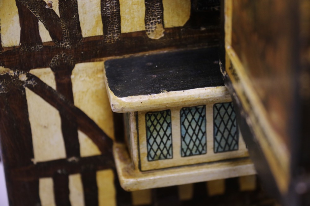 A rare folk art hotel post box in the form of a half timbered inn View XXX