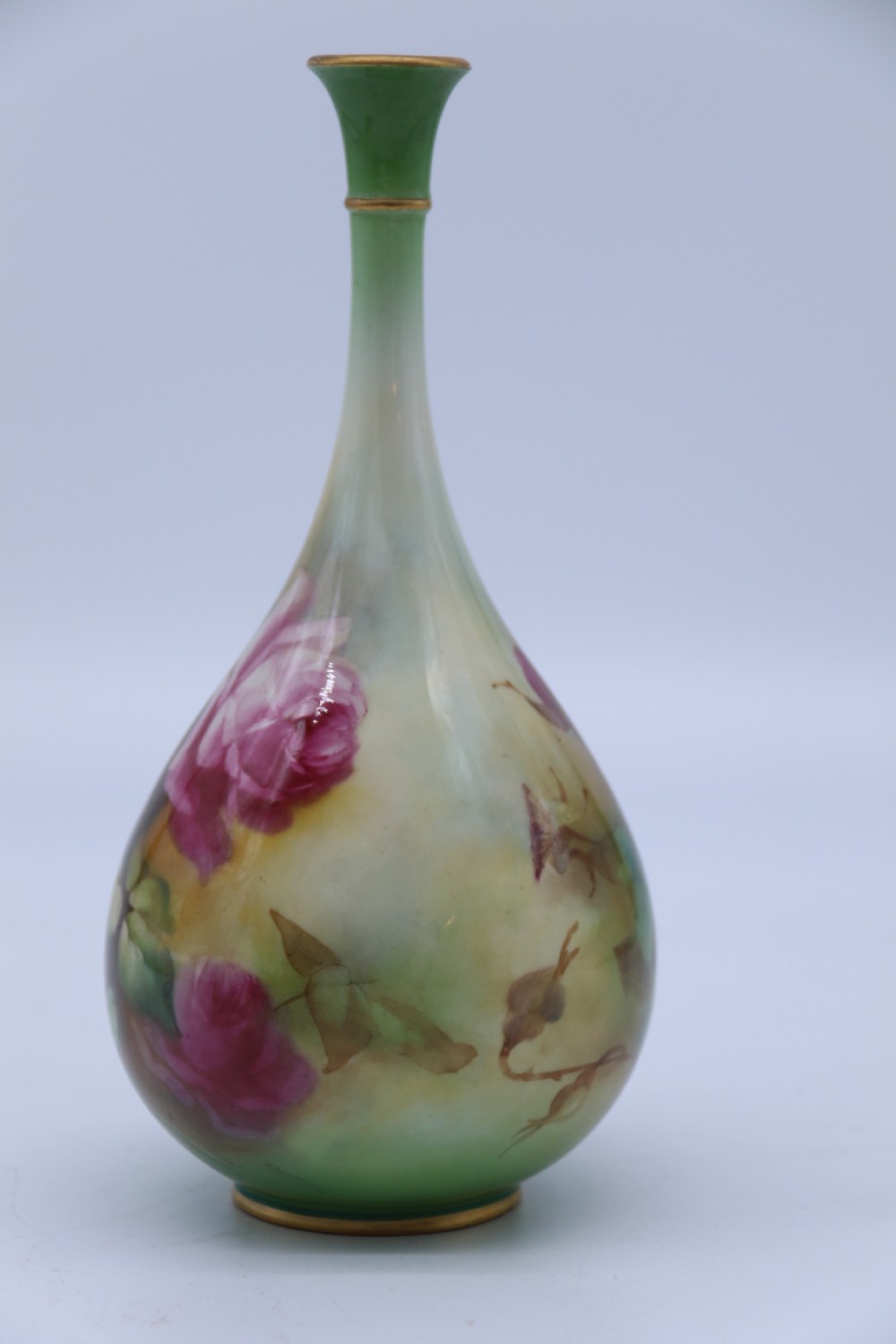 An exquisite pair of Hadley’s Royal Worcester hand painted vases by Harry Martin, C 1907 View IX