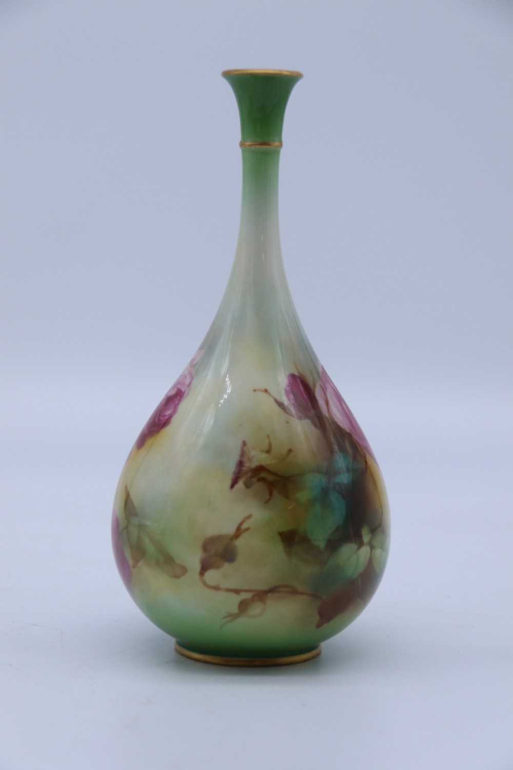 An exquisite pair of Hadley’s Royal Worcester hand painted vases by Harry Martin, C 1907 View X