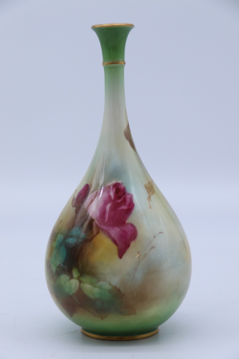 An exquisite pair of Hadley’s Royal Worcester hand painted vases by Harry Martin, C 1907 View XI
