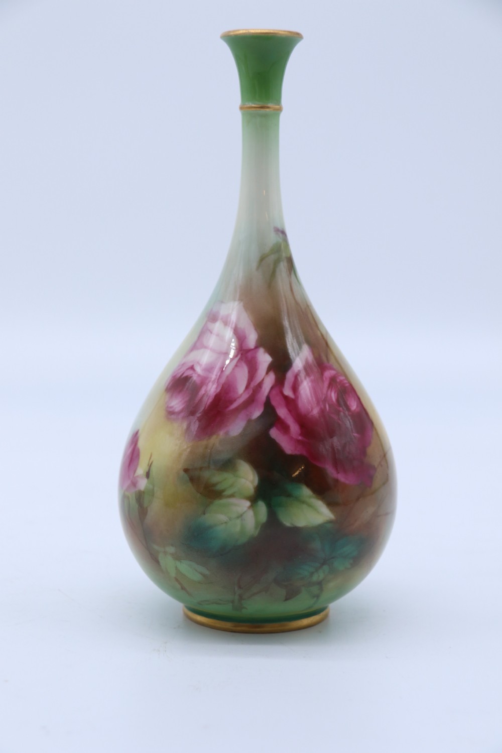 An exquisite pair of Hadley’s Royal Worcester hand painted vases by Harry Martin, C 1907 View XIII
