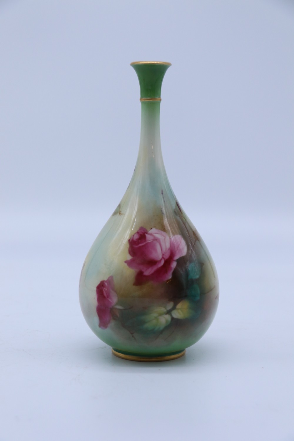 An exquisite pair of Hadley’s Royal Worcester hand painted vases by Harry Martin, C 1907 View XV