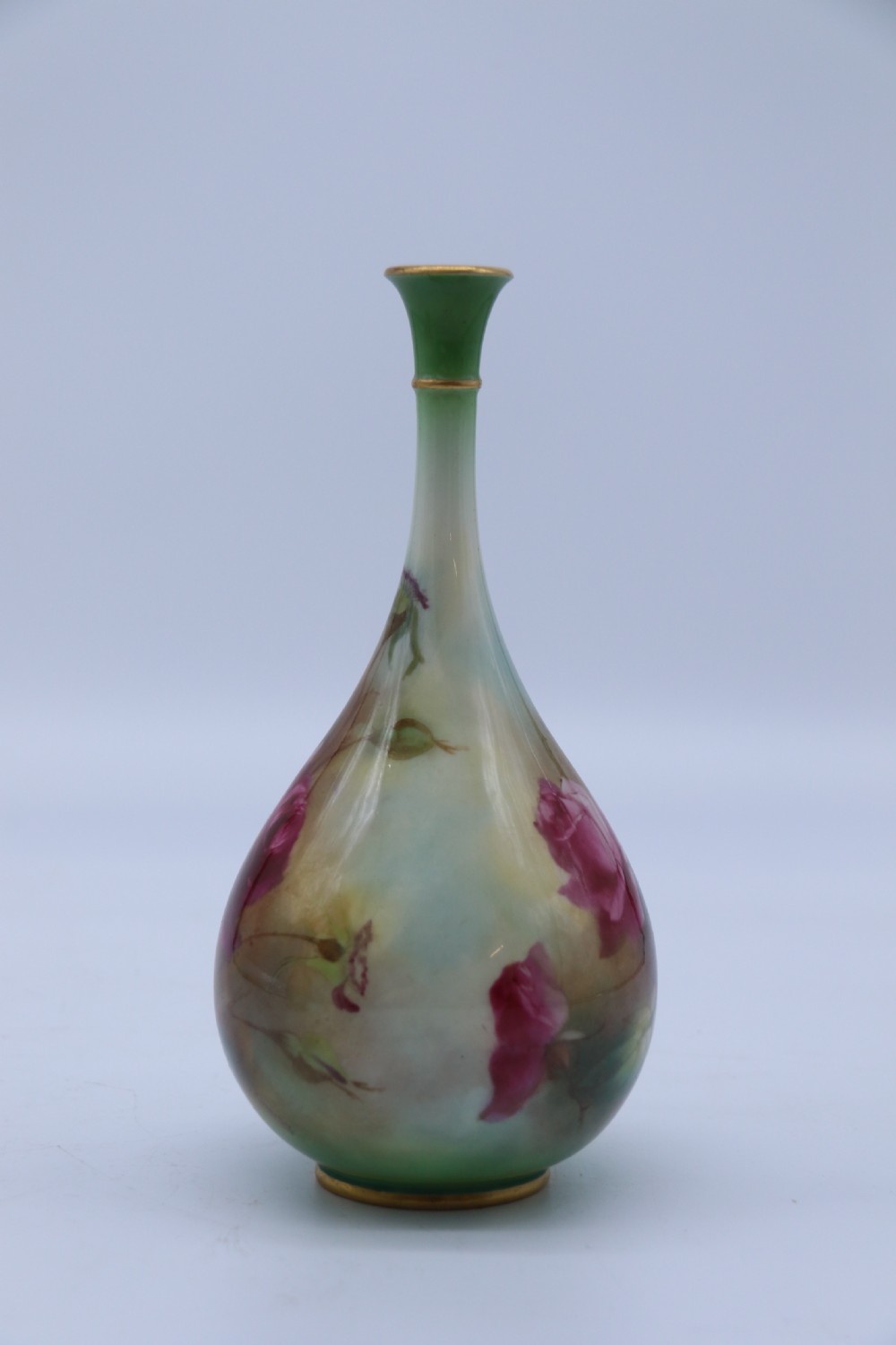 An exquisite pair of Hadley’s Royal Worcester hand painted vases by Harry Martin, C 1907 View XVI