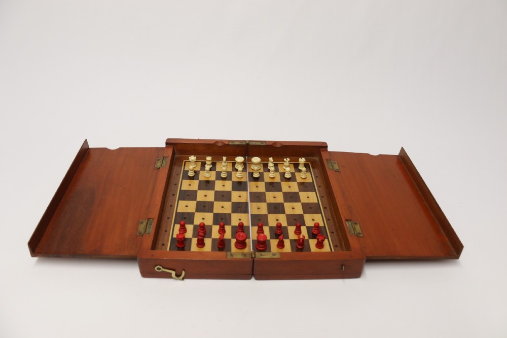 A rare and complete Victorian travelling chess set circa 1870 View XI