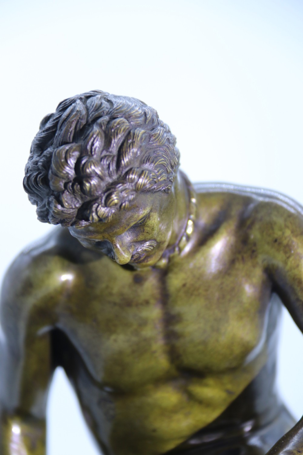A fine mid 19th century Italian Grand Tour bronze study taken from the antique the dying Gaul. View II