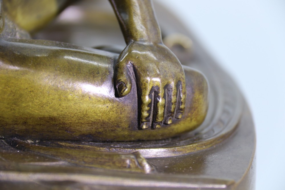 A fine mid 19th century Italian Grand Tour bronze study taken from the antique the dying Gaul. View V