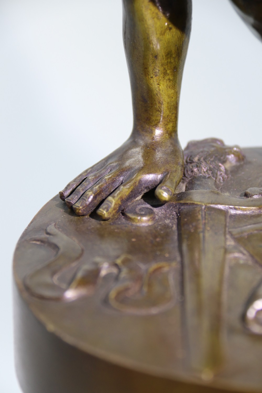 A fine mid 19th century Italian Grand Tour bronze study taken from the antique the dying Gaul. View VII