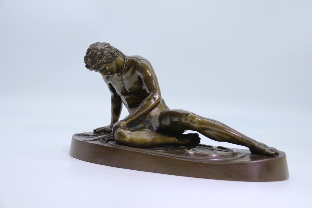 A fine mid 19th century Italian Grand Tour bronze study taken from the antique the dying Gaul. View XIV