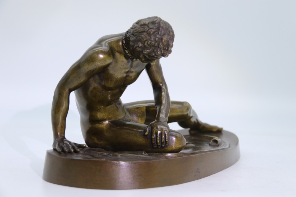 A fine mid 19th century Italian Grand Tour bronze study taken from the antique the dying Gaul. View XVII
