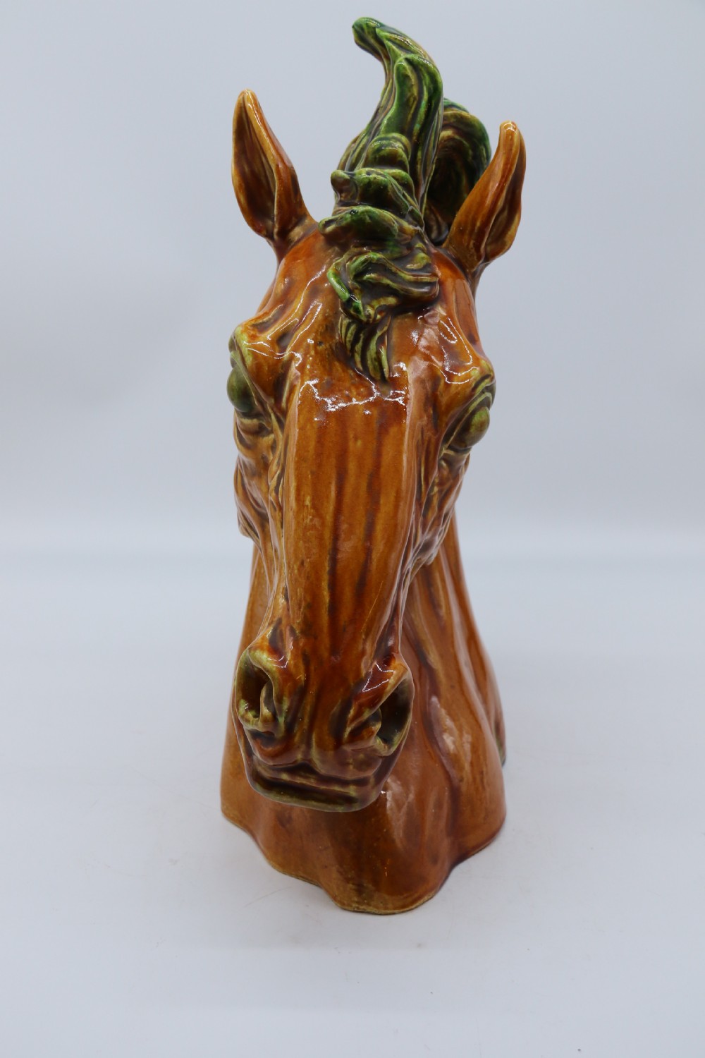 A most impressive 1930s Italian pottery sculpture of a frenzied stallion View III