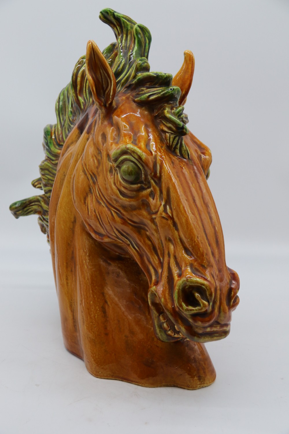 A most impressive 1930s Italian pottery sculpture of a frenzied stallion View IV