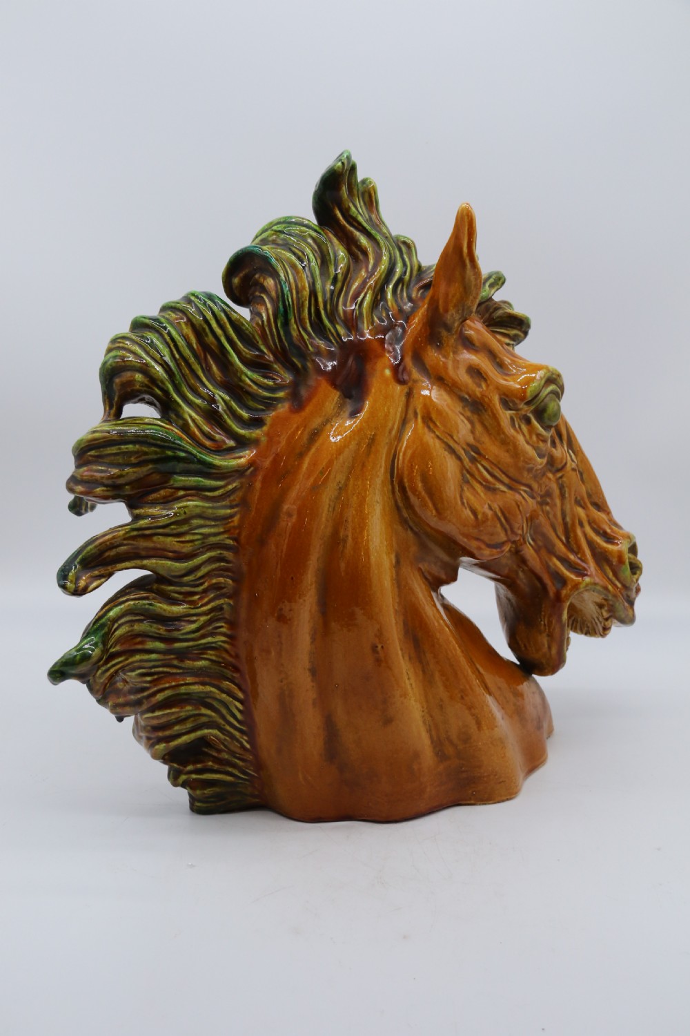 A most impressive 1930s Italian pottery sculpture of a frenzied stallion View V