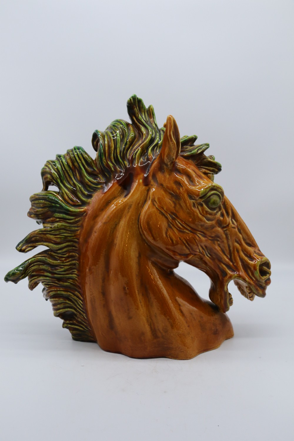 A most impressive 1930s Italian pottery sculpture of a frenzied stallion View VI