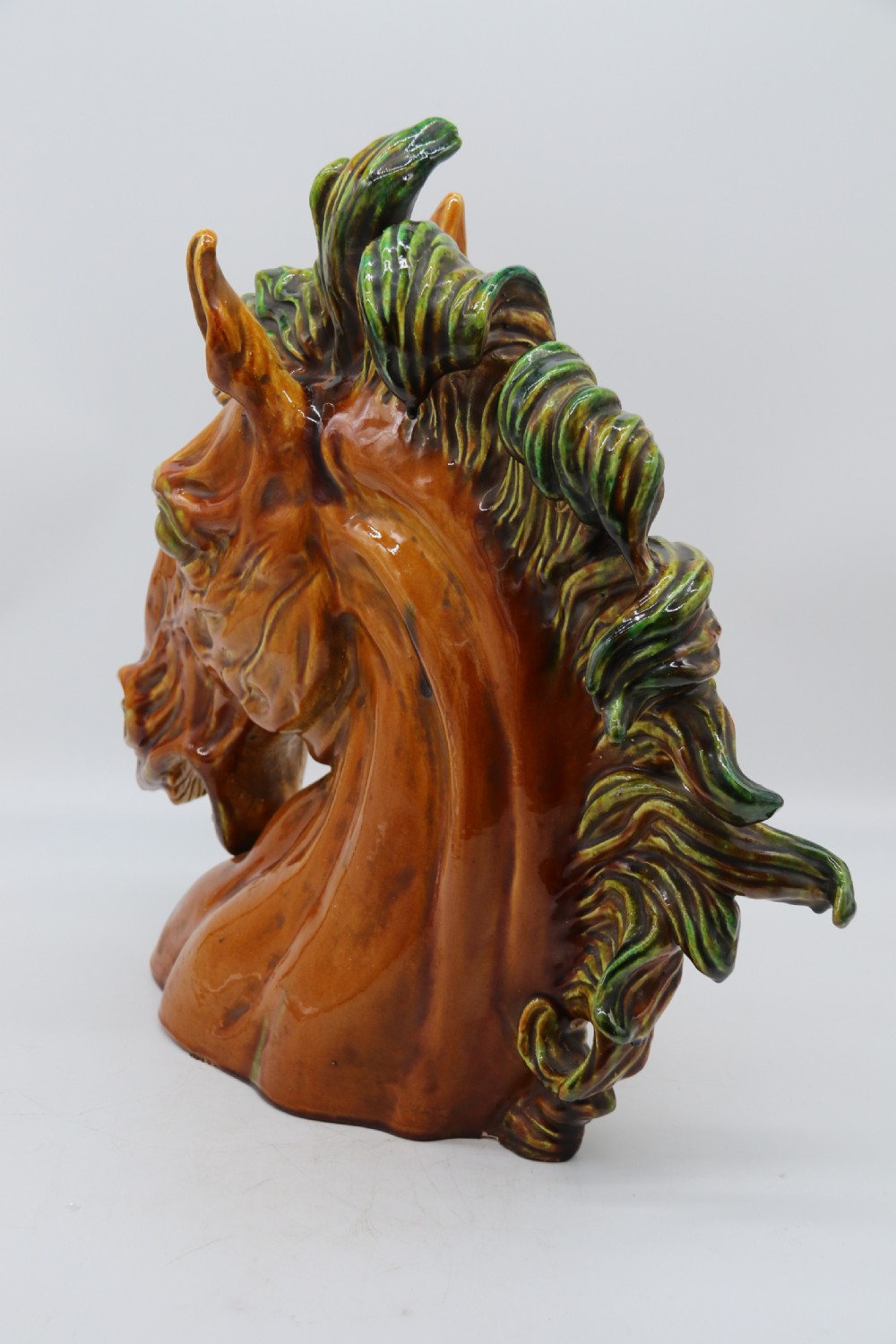 A most impressive 1930s Italian pottery sculpture of a frenzied stallion View VIII