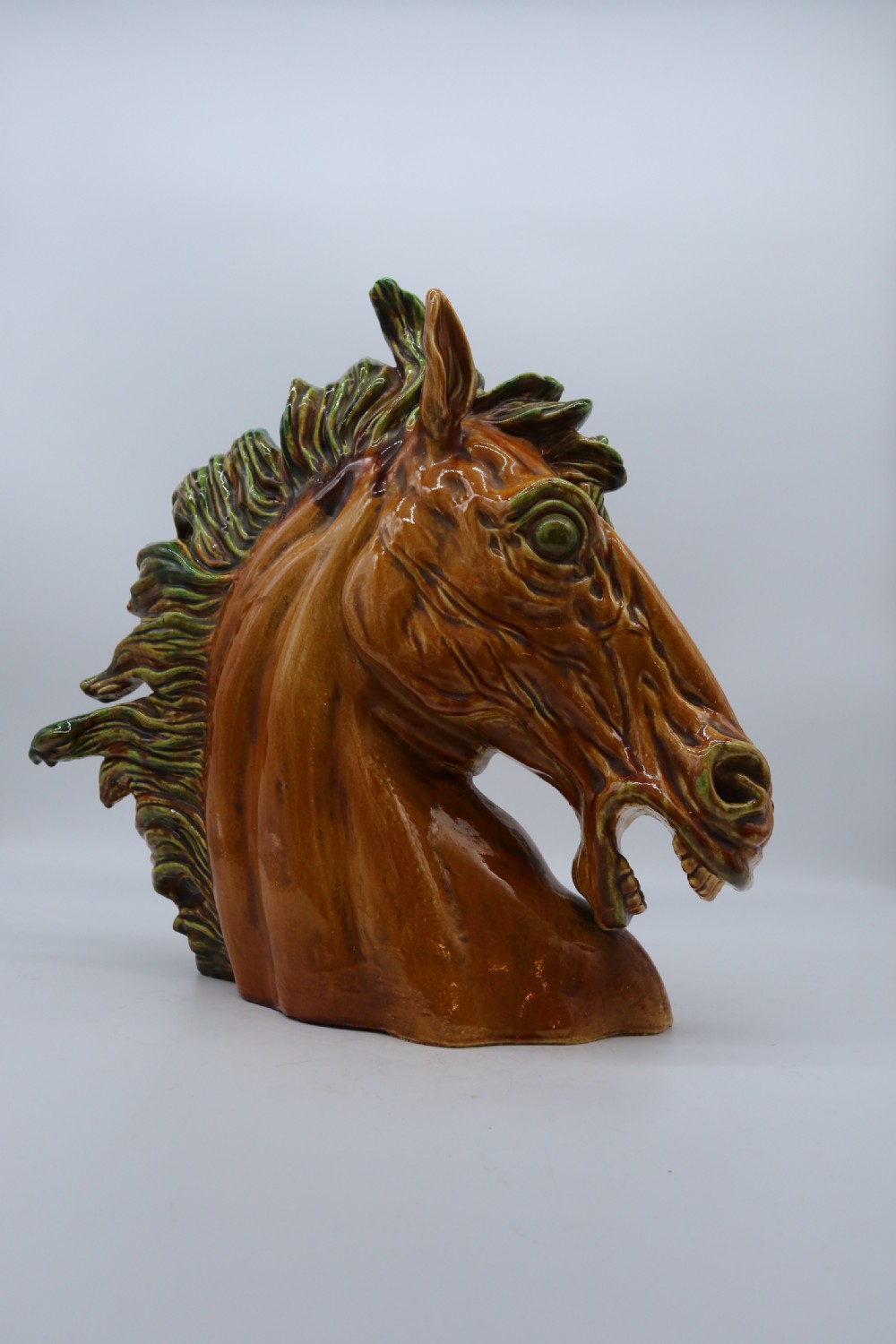 A most impressive 1930s Italian pottery sculpture of a frenzied stallion View X