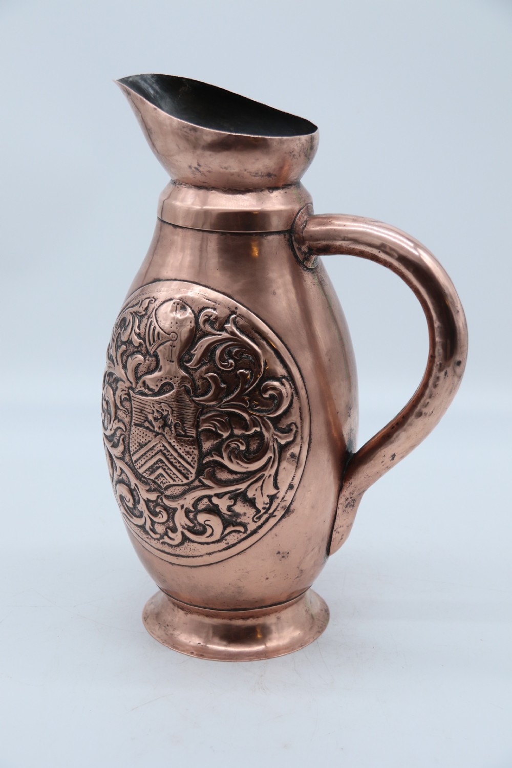 A large baronial copper ale or cider jug from the arts and crafts period, circa 1890 View IV