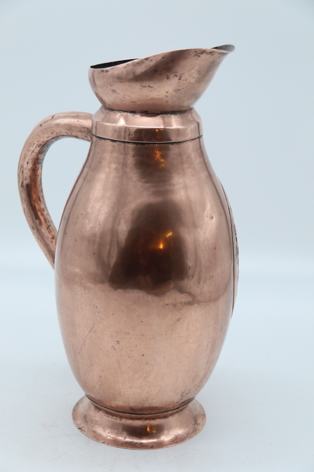 A large baronial copper ale or cider jug from the arts and crafts period, circa 1890 View VIII