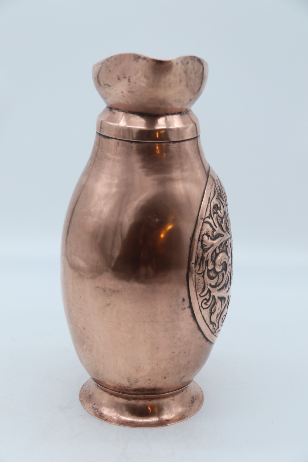 A large baronial copper ale or cider jug from the arts and crafts period, circa 1890 View IX