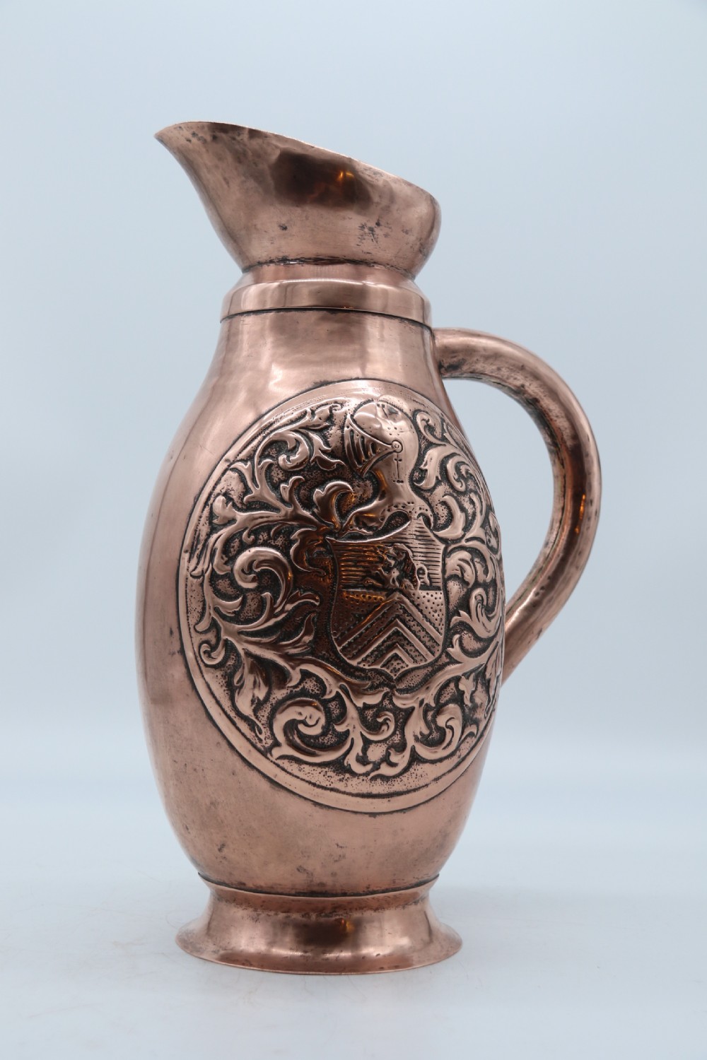A large baronial copper ale or cider jug from the arts and crafts period, circa 1890 View XI