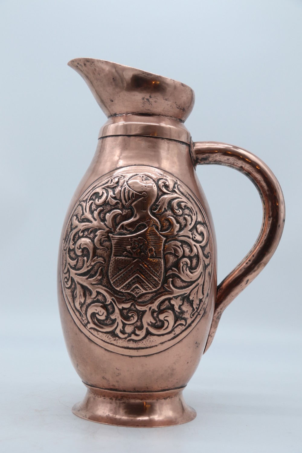 A large baronial copper ale or cider jug from the arts and crafts period, circa 1890 View XII