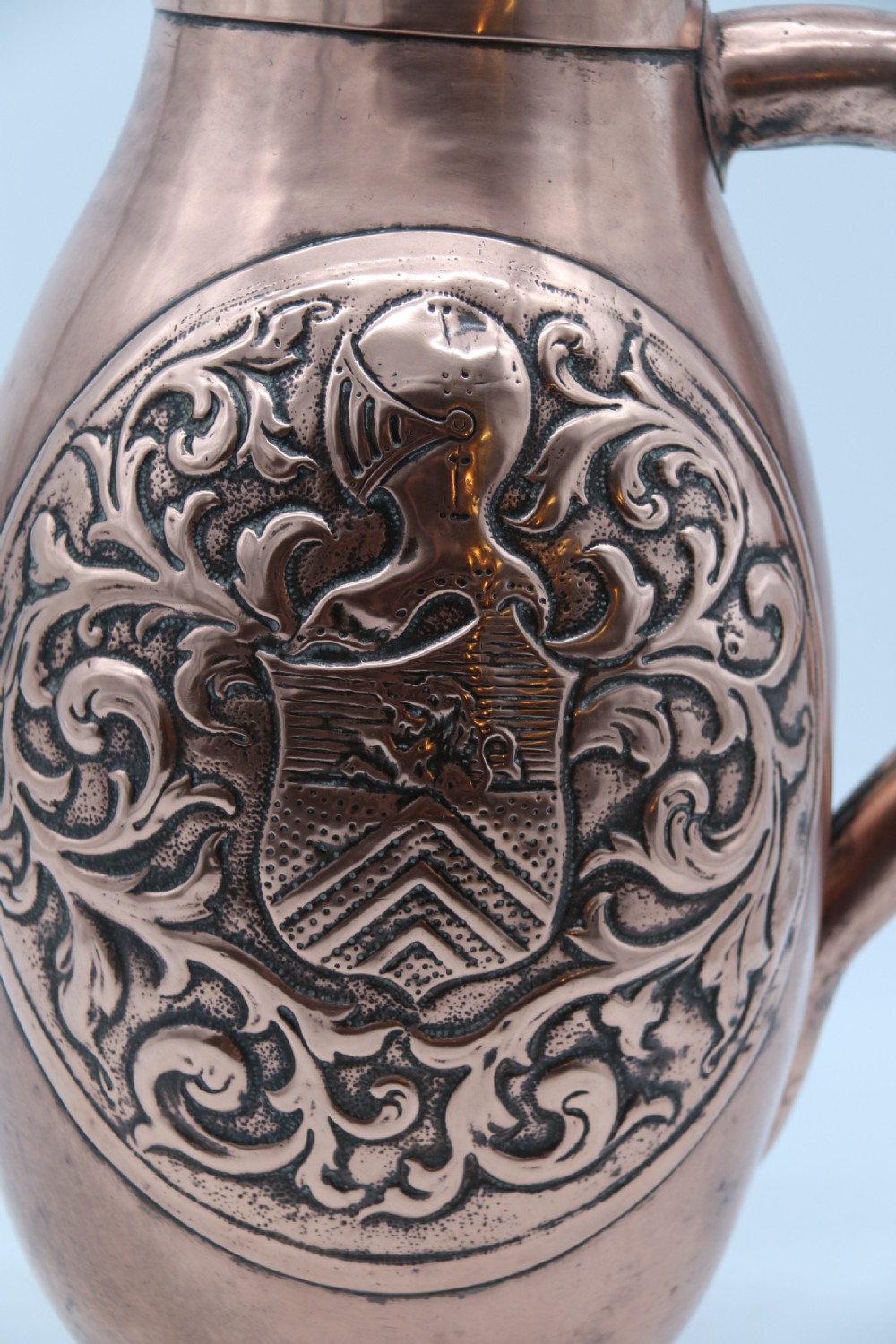 A large baronial copper ale or cider jug from the arts and crafts period, circa 1890 View XIII