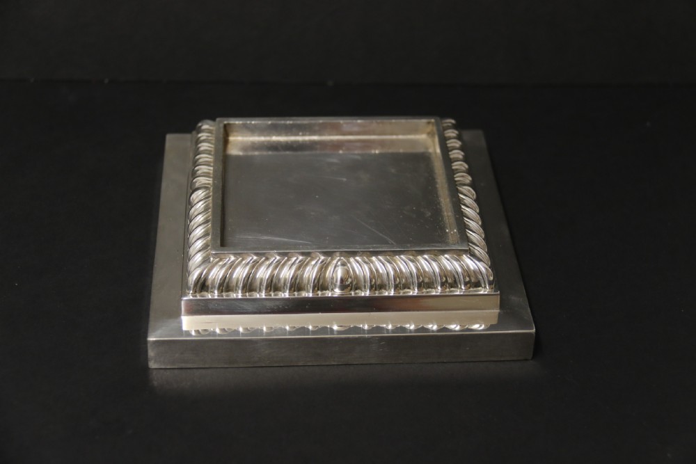 A large silver plated and cut glass desk inkwell circa1910 View IX