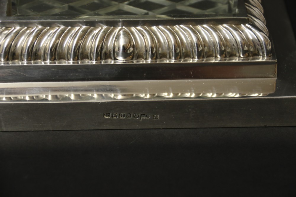 A large silver plated and cut glass desk inkwell circa1910 View XIV