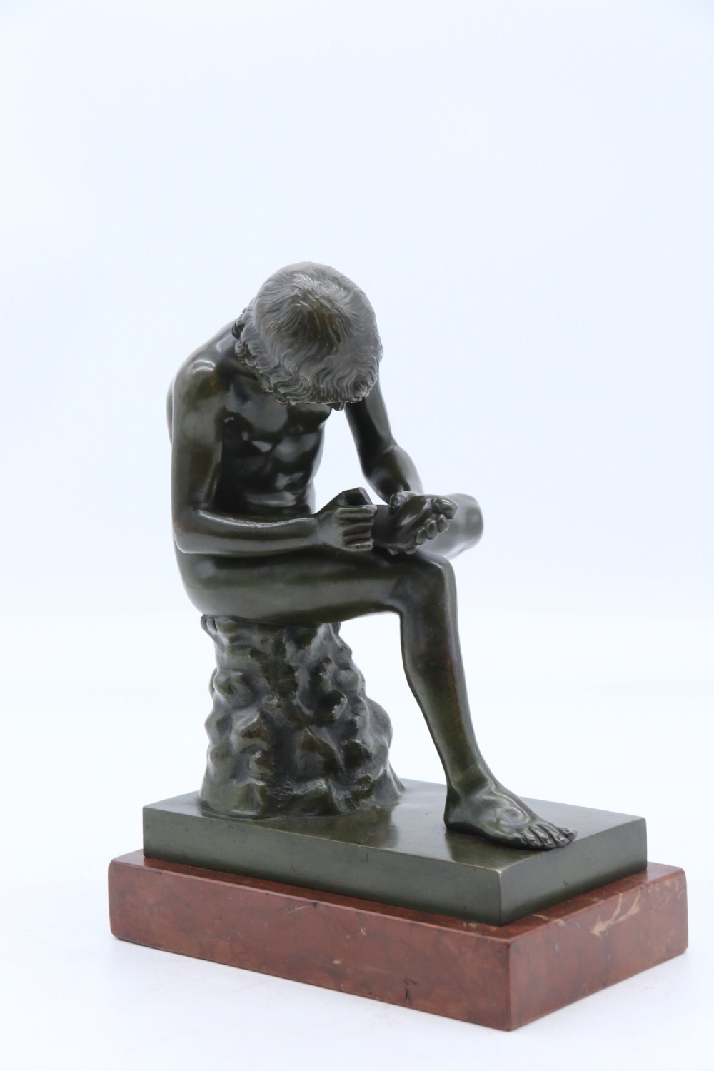 A fine 19th century Italian Grand Tour bronze figure of Spinario, the boy with the thorn. View VII