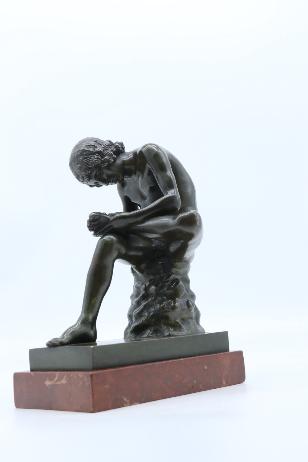 A fine 19th century Italian Grand Tour bronze figure of Spinario, the boy with the thorn. View X