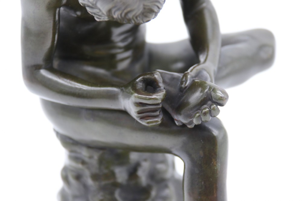 A fine 19th century Italian Grand Tour bronze figure of Spinario, the boy with the thorn. View XVI
