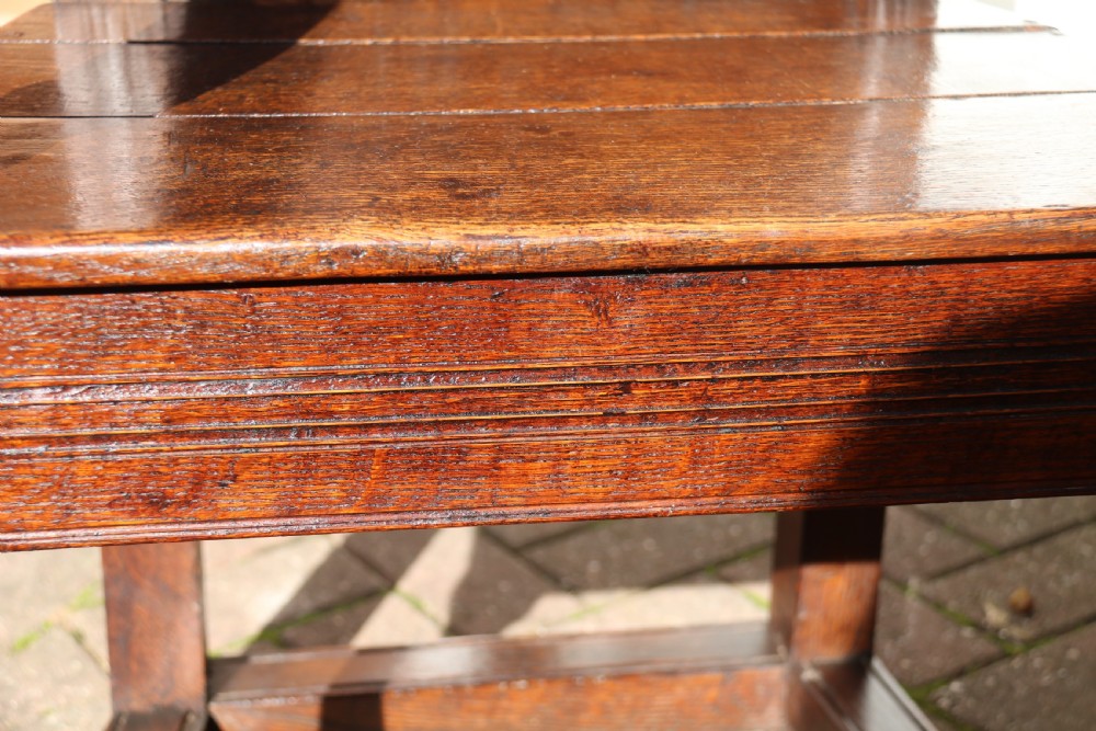 A fine English oak panelled and moulded Wainscot Armchair. View IV