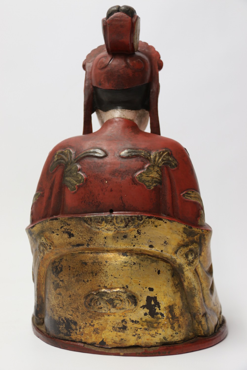 A rare 19th century Chinese carved and lacquered study of Mandarin figure View IV