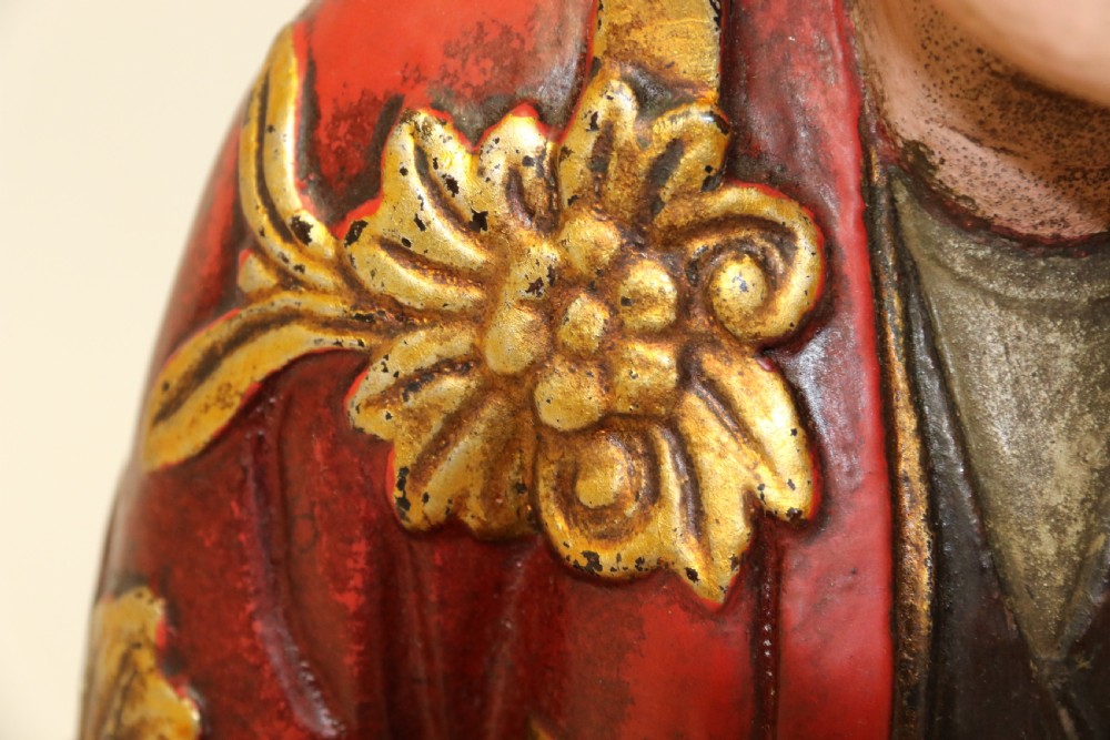 A rare 19th century Chinese carved and lacquered study of Mandarin figure View IX