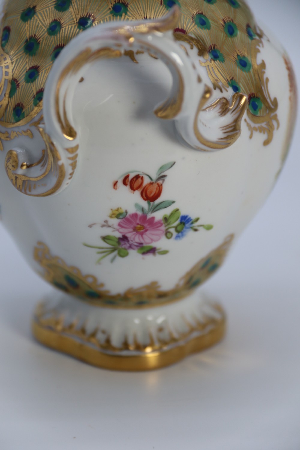 A fine Dresden porcelain hand painted Rococo revival vase circa 1900 View XIII