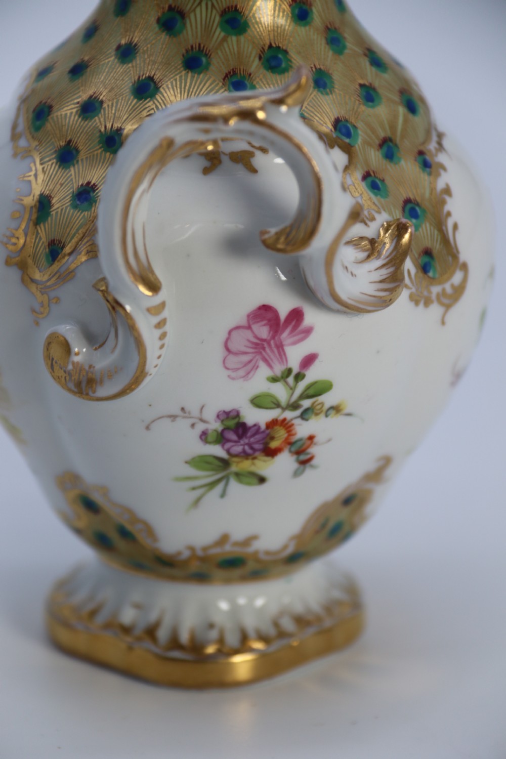 A fine Dresden porcelain hand painted Rococo revival vase circa 1900 View XV