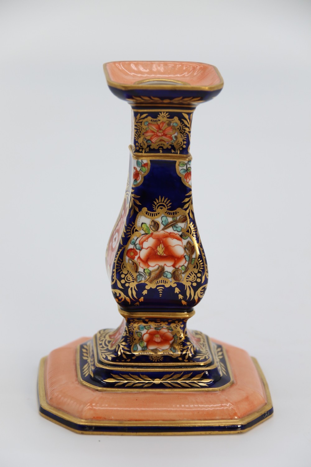 A rare pair of Royal Crown Derby hand painted porcelain candle sticks.

 View XI