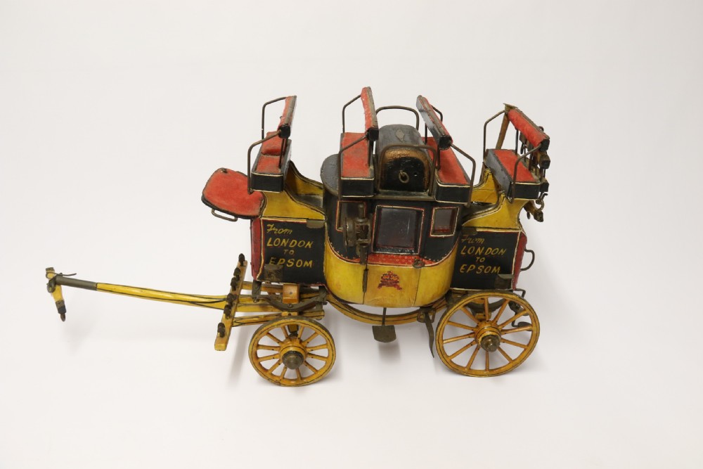A rare Edwardian model of an 18th c London to Epsom Stagecoach View VI