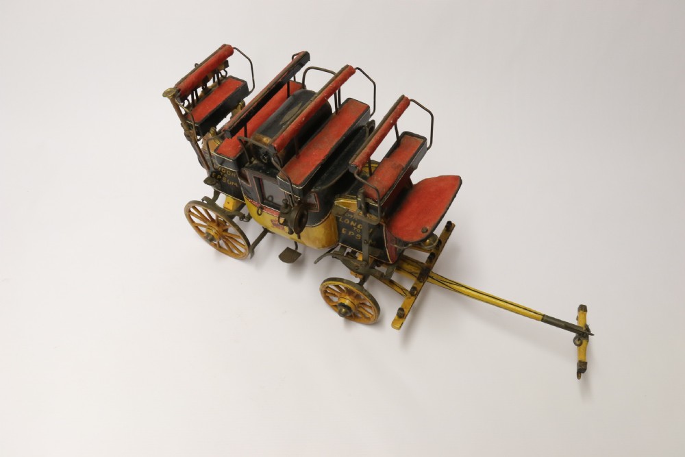 A rare Edwardian model of an 18th c London to Epsom Stagecoach View IX