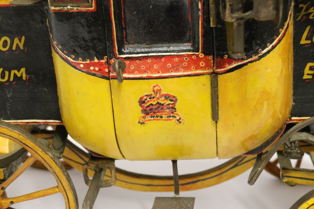 A rare Edwardian model of an 18th c London to Epsom Stagecoach View X