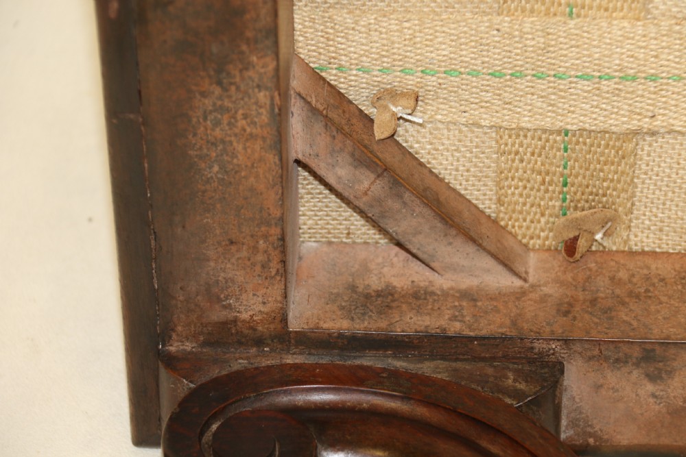 19th century large carved walnut and leather upholstered stool

 View XV