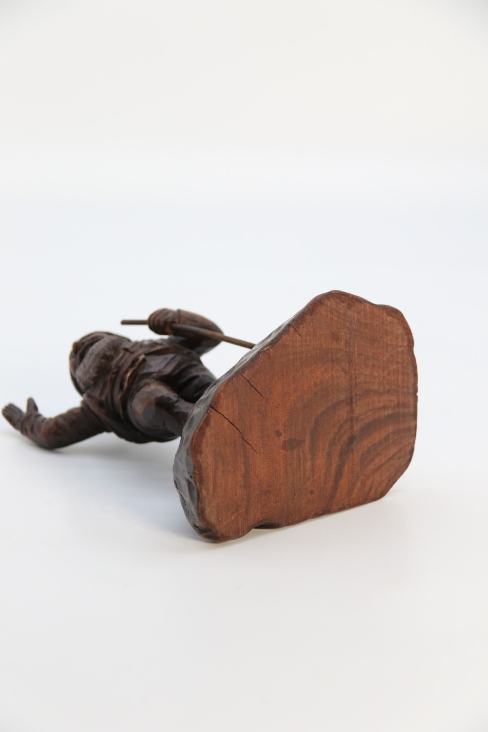 A rare late 19th century Black Forest carved walnut figure of a gnome View IX