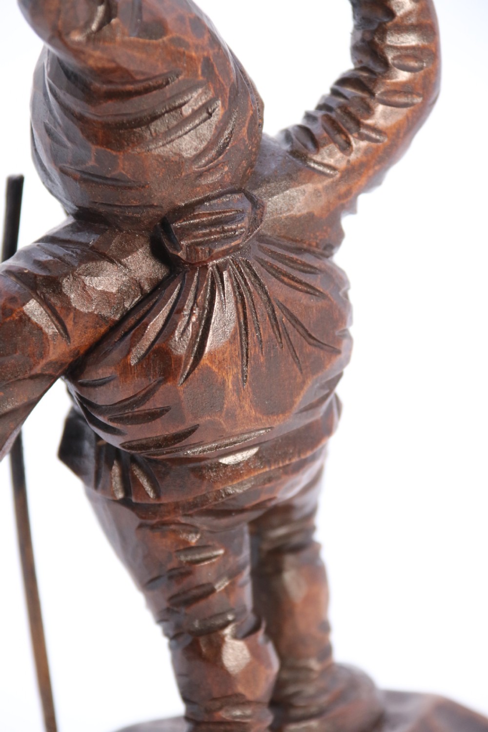 A rare late 19th century Black Forest carved walnut figure of a gnome View XIII