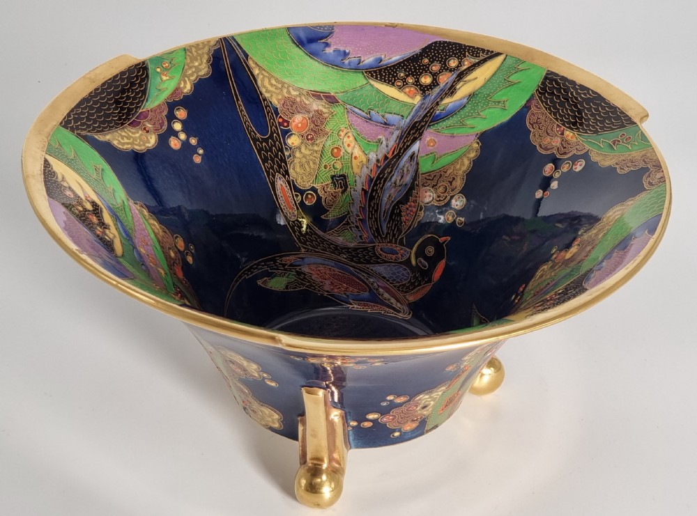A superb lustre glazed Fielding’s Crown Devon large pottery table centre piece or footed bowl