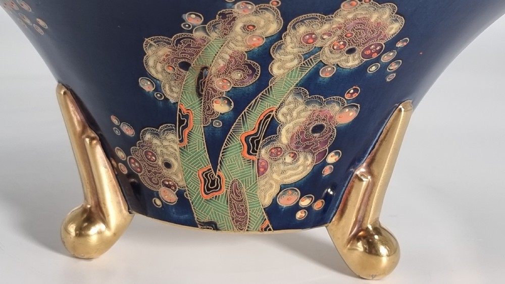 A superb lustre glazed Fielding’s Crown Devon large pottery table centre piece or footed bowl View VIII